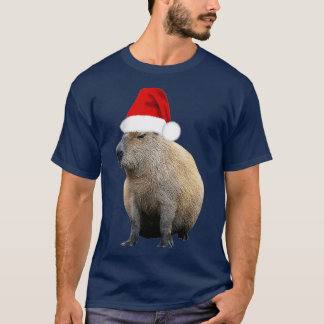 Weihnachts-Capybara-Weihnachtsmannmütze T-Shirt