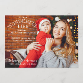 Weihnachts-Card-Baby-Ankündigung Foto Einladung