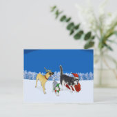 Weihnachts-Carol-Crew-Postkarte Feiertagspostkarte (Stehend Vorderseite)