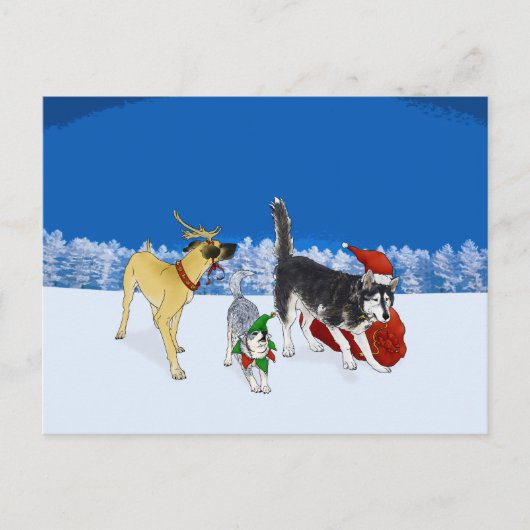 Weihnachts-Carol-Crew-Postkarte Feiertagspostkarte (Vorderseite)