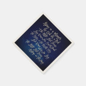 Weihnachts-Carol in einem manger Midnight Blue Serviette (Ecke)