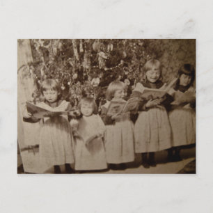 Weihnachts-Carol-Stereoview-Karte Feiertagspostkarte