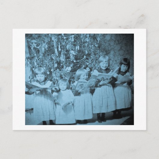 Weihnachts-Carol-Stereoview-Karte Feiertagspostkarte (Vorderseite)