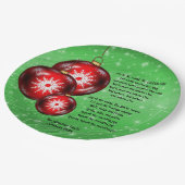 Weihnachts-Carol-Texte freuen sich auf die Welt -  Pappteller (Schrägansicht)