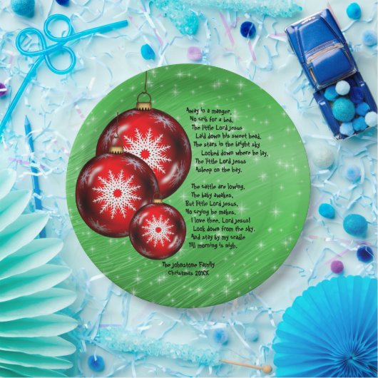 Weihnachts-Carol-Texte im Manger 9" Pappteller (Party)