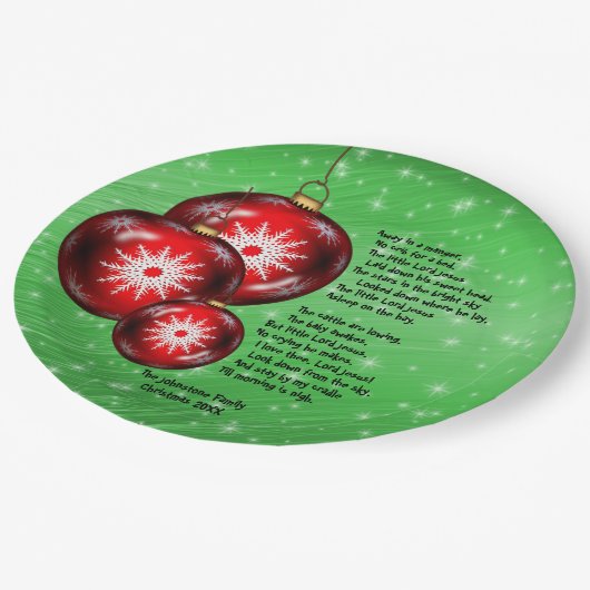 Weihnachts-Carol-Texte im Manger 9" Pappteller (Schrägansicht)