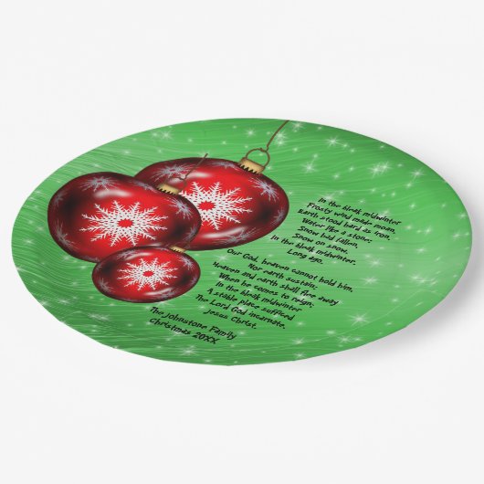 Weihnachts-Carol-Texte im Sommer 2009" Pappteller (Schrägansicht)