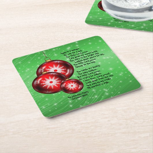 Weihnachts-Carol-Texte in Gefahr Rechteckiger Pappuntersetzer (angewinkelt)