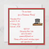 Weihnachts-Carol und englische Top-Hat und -Spekta Einladung (Rückseite)