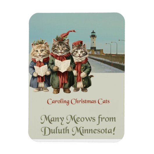 Weihnachts-Caroling Cats Duluth Minnesota Magnet (Vertikal)