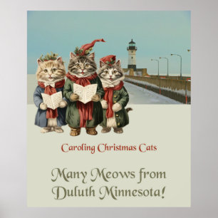 Weihnachts-Caroling Cats Duluth Minnesota Poster