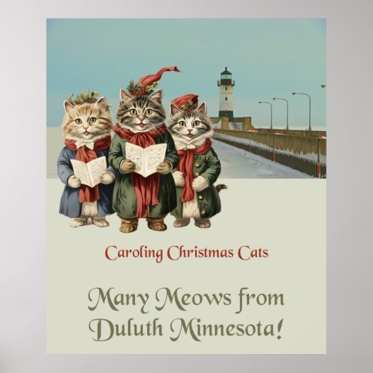 Weihnachts-Caroling Cats Duluth Minnesota Poster (Vorne)