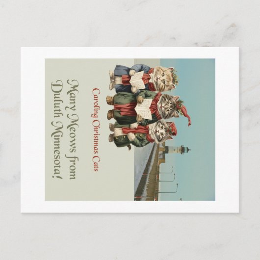 Weihnachts-Caroling Cats Duluth Minnesota Postkarte (Vorderseite)