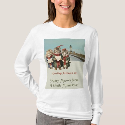 Weihnachts-Caroling Cats Duluth Minnesota T-Shirt (Vorderseite)