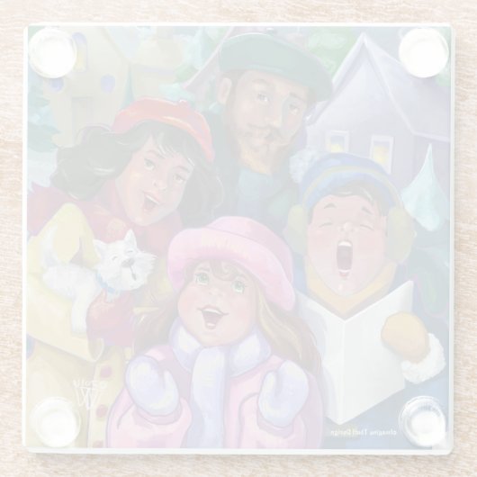 Weihnachts-Caroling Glasuntersetzer (Rückseite)