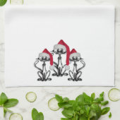 Weihnachts-Caroling Katzen Freudenspass Geschirrtuch (Gefaltet)