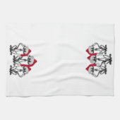 Weihnachts-Caroling Katzen Freudenspass Geschirrtuch (Horizontal)