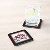 Weihnachts-Caroling Katzen Freudenspass Getränkeuntersetzer (Rechte Seite)