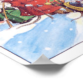 Weihnachts-Caroling-Mäuse Print Poster (Ecke)