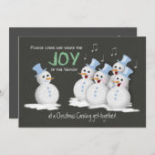 Weihnachts-Caroling-Party Snowmen Joy Einladung (Vorne/Hinten)