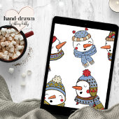 Weihnachts-Caroling Snowmen Hand Drawing Winter Krawatte