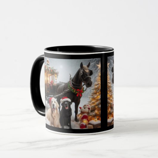 Weihnachts-Carraige-Tasse Tasse (Vorderseite Links)