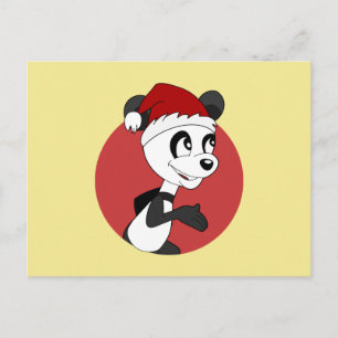 Weihnachts-Carton mit süßem Panda-Bär-Postkarte Postkarte