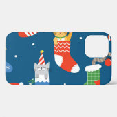 Weihnachts-Cartoon Cats Niedliches Muster Case-Mate iPhone Hülle (Rückseite (Horizontal))
