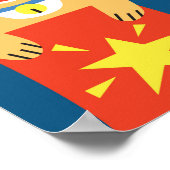 Weihnachts-Cartoon Cats Niedliches Muster Poster (Ecke)