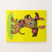 Weihnachts-Cartoon Doggie Puzzle (Horizontal)