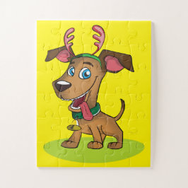 Weihnachts-Cartoon Doggie Puzzle