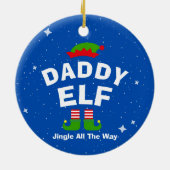 Weihnachts-Cartoon Elf Individuelle Name und Phras Keramik Ornament (Hinten)