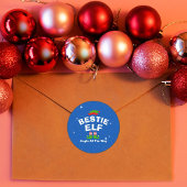 Weihnachts-Cartoon Elf Individuelle Name und Phras Runder Aufkleber