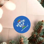 Weihnachts-Cartoon Elf Individuelle Name und Phras Runder Aufkleber
