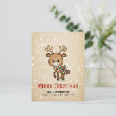 Weihnachts-Cartoon Feiertagspostkarte (Stehend Vorderseite)