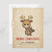 Weihnachts-Cartoon Feiertagspostkarte (Vorne/Hinten)