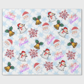 Weihnachts-Cartoon-Geschenkpapier Geschenkpapier (Flach)