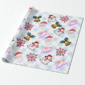 Weihnachts-Cartoon-Geschenkpapier Geschenkpapier (Ungerollt)