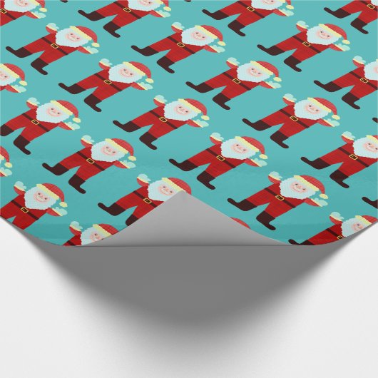 Weihnachts-Cartoon-Grinning im Weihnachtsmann Geschenkpapier (Ecke)