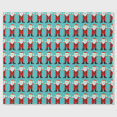 Weihnachts-Cartoon-Grinning im Weihnachtsmann Geschenkpapier (Flach)