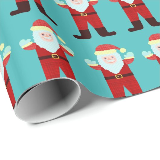 Weihnachts-Cartoon-Grinning im Weihnachtsmann Geschenkpapier (Rolleneckpunkt)
