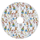 Weihnachts-Cartoon-Icons | Urlaub Polyester Weihnachtsbaumdecke (Vorderseite)