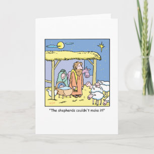 Weihnachts-Cartoon Jesus Stable Szene Feiertagskarte
