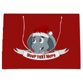 Weihnachts-Cartoon mit einem niedlichen Elefanten- Große Geschenktüte (Vorderseite)