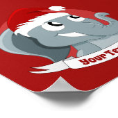 Weihnachts-Cartoon mit einem niedlichen Elefantenp Poster (Ecke)