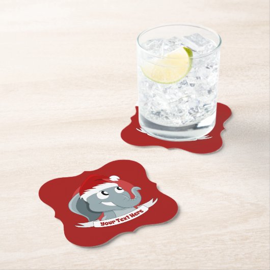 Weihnachts-Cartoon mit einem niedlichen Elefantenp Untersetzer (Vor Ort)