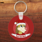 Weihnachts-Cartoon mit einem niedlichen Löwen-Schl Schlüsselanhänger (Vorderseite)
