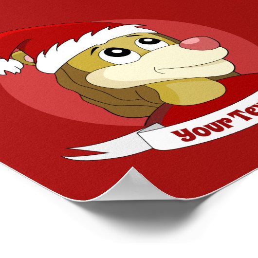 Weihnachts-Cartoon mit einem niedlichen Löwenposte Poster (Ecke)