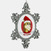 Weihnachts-Cartoon mit einer niedlichen Löwenschne Schneeflocken Zinn-Ornament (Links)