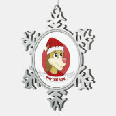 Weihnachts-Cartoon mit einer niedlichen Löwenschne Schneeflocken Zinn-Ornament (Rechts)